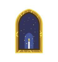 arabian window with candle vector