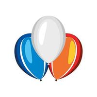 balloons french flag color vector