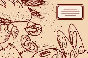 bread sketch banner vector