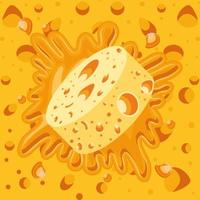 round cheese splash vector