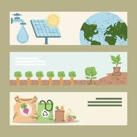 banner ecológico y ambiental vector