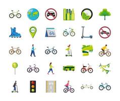 world car free day set vector