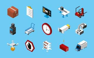 delivery logistic icons vector