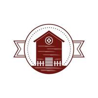 farm barn label vector