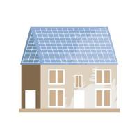 house with solar panels vector