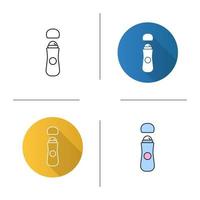 Roll antiperspirant icon. Flat design, linear and color styles. Isolated vector illustrations