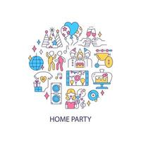 Home party abstract color concept layout with headline vector