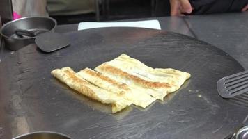 fried roti on pan - street food style video
