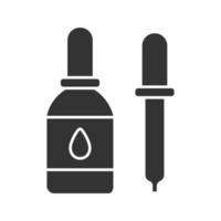 Eye drops and dropper glyph icon vector