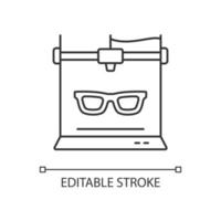 3d printed glasses linear icon vector