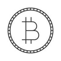Bitcoin linear icon. Thin line illustration. Cryptocurrency. Contour symbol. Vector isolated outline drawing