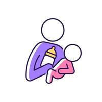 Bottle feeding RGB color icon vector