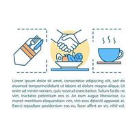 ilustración lineal del concepto de almuerzo de negocios vector