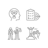 Intrinsic motivation linear icons set vector