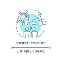 Societal conflict blue concept icon vector