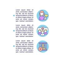 Ban on company officials imprisonment concept line icons with text vector