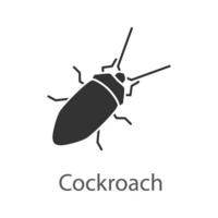 Cockroach glyph icon. Insect. Silhouette symbol. Negative space. Vector isolated illustration