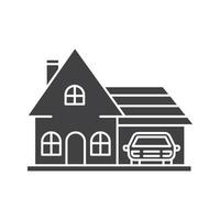 Cottage, family house glyph icon. Silhouette symbol. Private apartment. Negative space. Vector isolated illustration