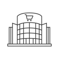 Shopping centre linear icon. Mall building. Thin line illustration. Supermarket contour symbol. Vector isolated outline drawing