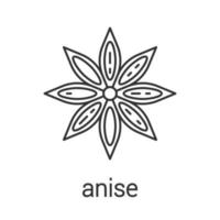 Anise linear icon. Thin line illustration. Flavoring, seasoning. Contour symbol. Vector isolated outline drawing