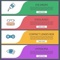 Ophthalmology web banner templates set vector