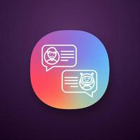 Support chatbot app icon vector