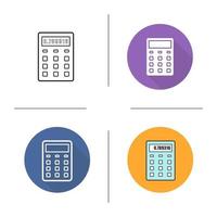 Calculator icon. Flat design, linear and color styles. Isolated vector illustrations