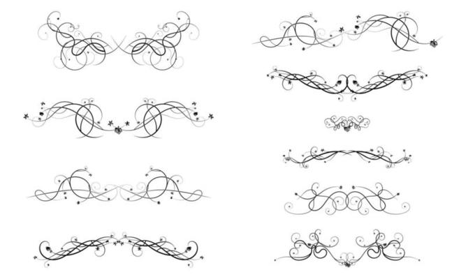 design elements of tendrils of grapes and berries