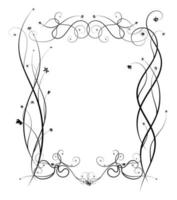 Grapes frame plexus trees stencil. sketch doodle vector