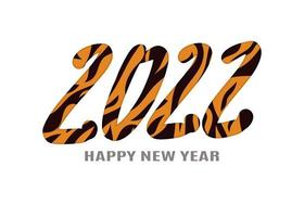 inscription 2022 year of the tiger new. flat style vector