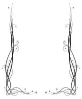 vine vine stretching upward frame ornament. sketch vector