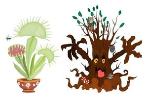dangerous plants halloween party illustration new vector