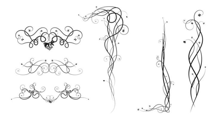 grapes elements for ornament weaving plants sketch