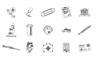 simple drawings medicine and patient care. sketch vector