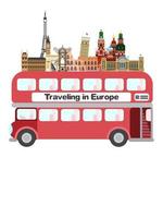 travel europe london bus. flat style image vector