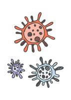 simple drawing of bacteria in color viruses new vector