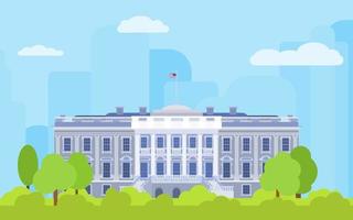 white house color the residence of the president vector