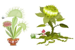 dangerous plants carnivorous organic animal vector