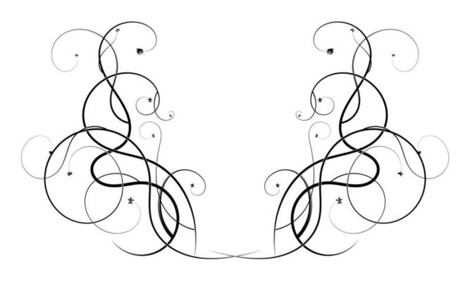 Swirling vine vine ornament element. vector stock