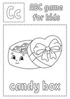 Letter B is for bouquet. ABC game for kids. Alphabet coloring page. Cartoon character. Word and letter. Vector illustration.