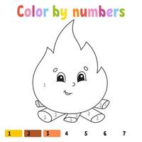 colorear por números. libro para colorear para niños. ilustración vectorial. personaje animado. dibujado a mano. página de hoja de trabajo para niños. aislado sobre fondo blanco. vector