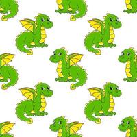 Colored cartoon seamless pattern. Cartoon style. Hand drawn. Vector illustration isolated on white background.