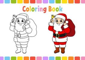 Coloring book for kids. Cheerful character. Vector illustration. Cute cartoon style. Fantasy page for children. Black contour silhouette. Isolated on white background.