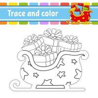 Dot to dot game. Draw a line. For kids. Activity worksheet. Coloring book. With answer. Cartoon character. Vector illustration. Christmas theme.