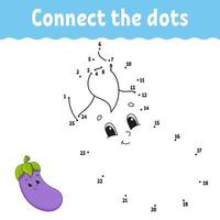 Dot to dot game. Draw a line. For kids. Activity worksheet. Coloring book. With answer. Cartoon character. vector