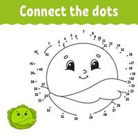 Dot to dot game. Draw a line. For kids. Activity worksheet. Coloring book. With answer. Cartoon character. vector