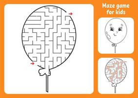 Abstract maze. Game for kids. Puzzle for children. Labyrinth conundrum. Find the right path. Education worksheet. With answer. vector