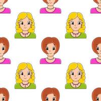 Color seamless pattern. Cartoon style. Hand drawn. Vector illustration isolated on white background.