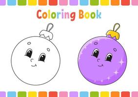 Coloring book for kids. Cheerful character. Vector illustration. Cute cartoon style. Fantasy page for children. Black contour silhouette. Isolated on white background.