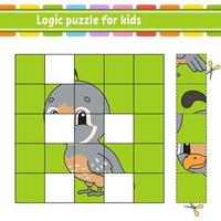 Logic puzzle for kids. Quail bird. Education developing worksheet. Learning game for children. Activity page. Simple flat isolated vector illustration in cute cartoon style.